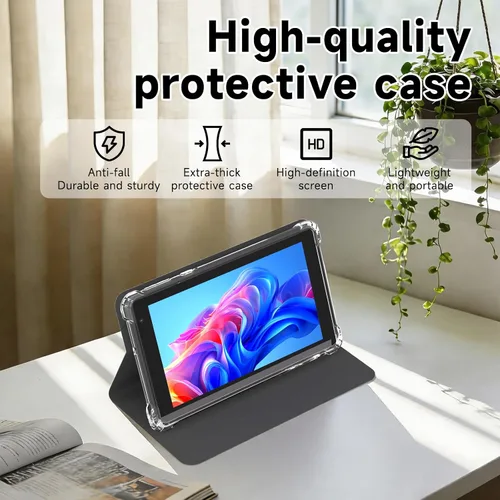 Miniatura 3 de WUIUHOU Tablet Android 14 de 7 pulgadas, tablet con funda, 8 GB de RAM (3 GB+5 GB extendido) y 32 GB de ROM, batería de 3000 mAh, cámara doble