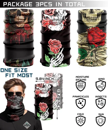 Miniatura 2 de Neck Gaiters,Sun UV Protection Seamless Skull Bandanas,Gator Joker Face Cover Scarf Mask for Men Women outdoor sports