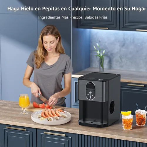 Miniatura 6 de Máquina de hielo de pepita para encimera, máquina de hielo de pepita de 44 libras/24 horas, máquina de hielo de pellets masticables con dispensador