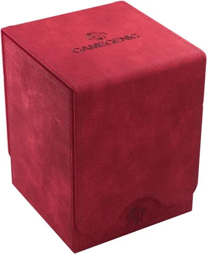 GameGenic Caja de Cartas – Squire XL Red 100CT – Almacenamiento de Cartas TCG, OCG, CCG Duradero y Resistente – Compatible con Pokemon, Yugioh, Rojo