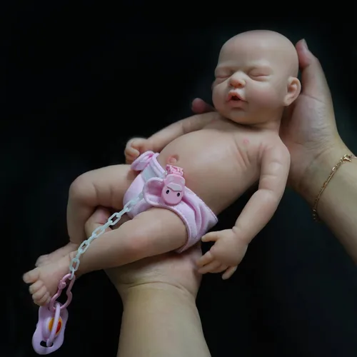 MYREBABY Muñecas de bebé reborn de 12" realistas, bebé reborn completo de silicona, muñeca de bebé recién nacida realista, niña durmiendo, muñeca de
