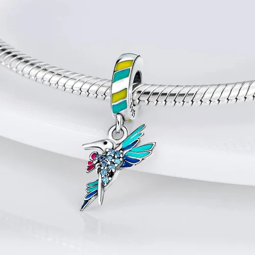 Miniatura 161 de MULA - Dijes de plata de ley 925 para pulseras y collares, colgantes de letras para la familia, cuentas de viaje en avión, dijes de árbol