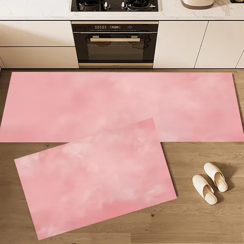 Kitchen Mat Set Of 2 Pcs, Simple Solid Color Non Slip Rugs For Kitchen Floor, Retro Grunge Rock Style Absorbent Runner Comfort Standing Mats