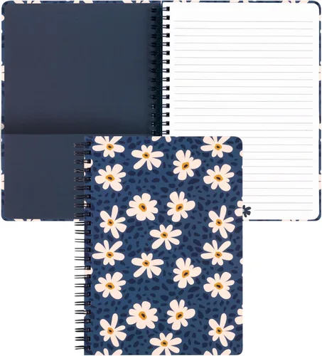 Miniatura 36 de Steel Mill & Co - Cuaderno de espiral mini lindo, 8.25" x 6.25", diario con tapa dura y 160 páginas forradas, diseño floral naranja Anaranjado floral