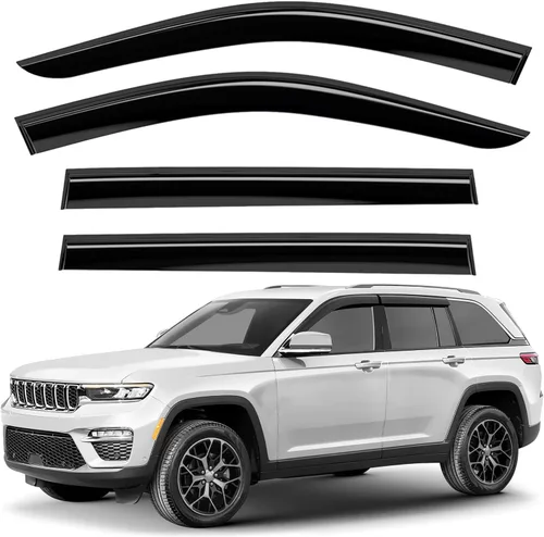 Miniatura 8 de Deflectores de ventana tintados ahumados con cinta adhesiva para ventana lateral, deflectores de lluvia compatibles con Toyota RAV4 2013-2018 - 4