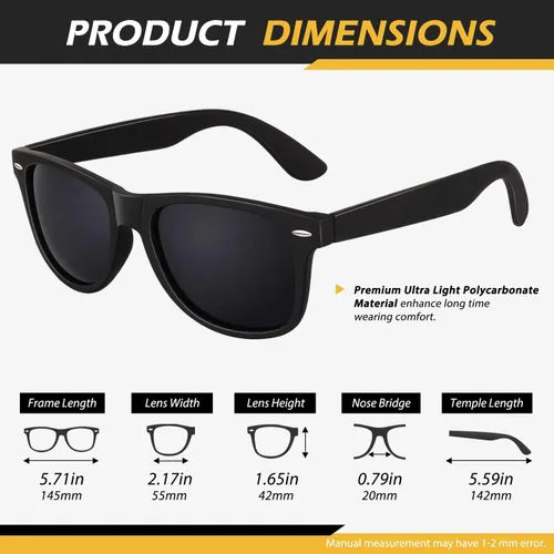 Miniatura 3 de LINVO Gafas de sol polarizadas sin montura para hombres y mujeres, lentes de sol clásicos retro con medio marco para conducir, protección UV B Borde