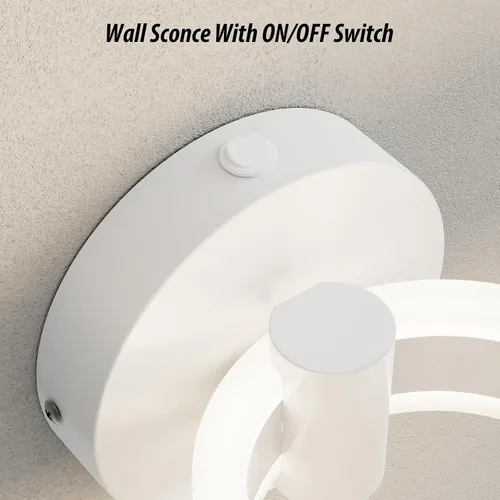 Miniatura 2 de Apliques de pared LED con interruptor de encendido/apagado, accesorios de pared con cable giratorio blanco, puerto de carga USB integrado