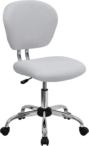 Miniatura 23 de Silla de trabajo de malla con respaldar medio Flash Furniture con brazos y base, Metal, Marrón café