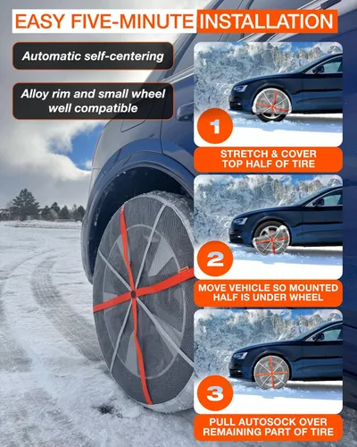 Miniatura 5 de Calcetines de nieve para neumáticos, dispositivo de tracción de refuerzo de agarre (HP830)