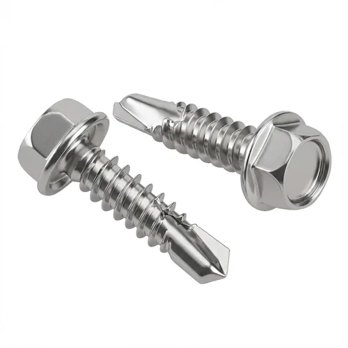 Miniatura 8 de Mellewell Tornillos autoperforantes con cabeza hexagonal de 1/2 pulgada, tornillos de chapa autoperforantes, acero inoxidable 410, 100