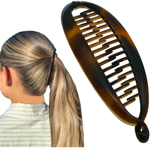 Miniatura 18 de Camila Paris CP3133 - Peine de pelo con clip de plátano francés de 4.5 pulgadas, para niñas, estilo clásico, flexible, para cola de caballo Beige