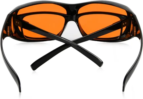 Miniatura 4 de Eyekepper 100% reducción de luz azul, enormes lentes de computadora con bloqueo azul y lentes ámbar adicionales, color negro 1806-negro-100% bloqueo