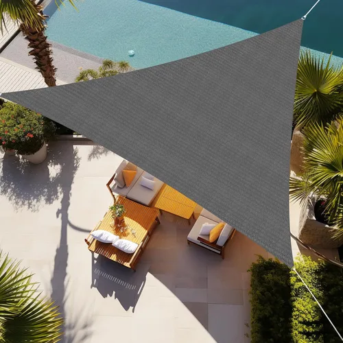 Shade&Beyond - Parasol triangular para patio, césped, jardín, pérgola, Beige Gris oscuro
