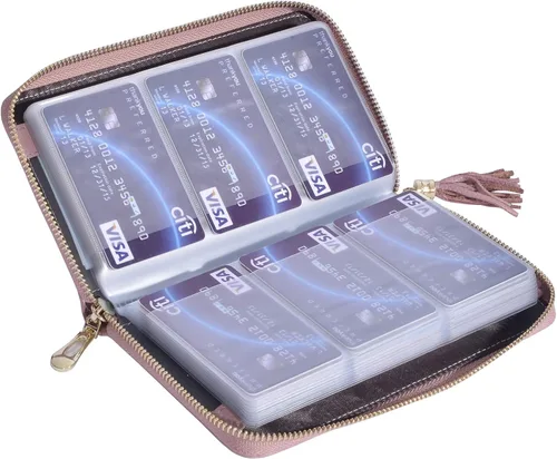 Miniatura 5 de Easyoulife - Monedero de cuero con cremallera, billetera portatarjetas para mujer, bloqueo RFID