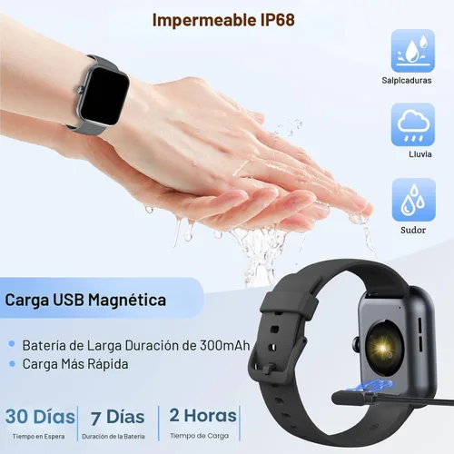 Miniatura 4 de Reloj inteligente para hombres y mujeres (respuesta/hacer llamadas), nuevo reloj inteligente HD de 1.96 pulgadas, rastreador de actividad física
