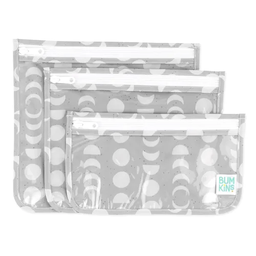 Miniatura 13 de Bumkins Bolsa de viaje, artículos de tocador, bebé, bolsa aprobada por la TSA, bolsa con cremallera, tamaño de cuarto de galón, lado transparente