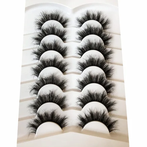 Miniatura 454 de Pooplunch - Pestañas postizas finas de visón sintético, estilo ojo de gato, naturales, cruzadas, tipo racimo, efecto 8D de volumen, tiras