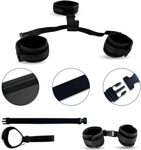 Miniatura 3 de Juego de restricciones sexuales de cuello a muñeca BDSM, juguetes de correas sexys para parejas, restricciones de cama King para parejas, juego
