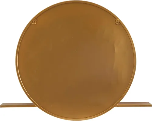 Miniatura 3 de Deco 79 Espejo de pared de metal para habitación, 1 estante, espejo de entrada, espejo montado en la pared 35 x 4 x 28 pulgadas, dorado