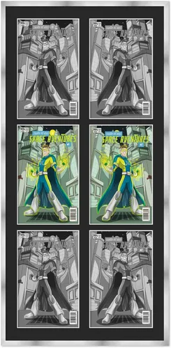 Miniatura 52 de Marco de cómic blanco mate para cómics publicado entre 1938 y 1955 (marco de madera maciza de cómic de la edad dorada) hecho para mostrar 4 cómics