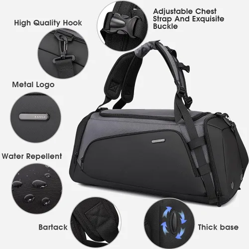 Miniatura 4 de BANGE Gym Sports - Mochila de lona para hombre y mujer