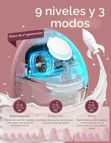 Miniatura 3 de Momcozy Extractor de leche manos libres estilo móvil M6, extractor de leche eléctrico portátil para lactancia materna, ritmo ideal, más leche