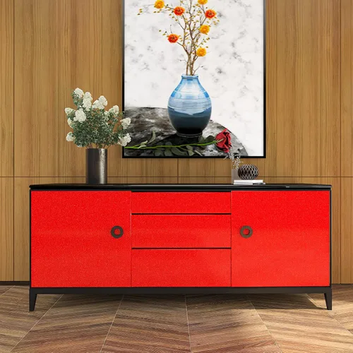 Miniatura 4 de CRE8TIVE Papel tapiz rojo con purpurina para pegar y despegar de 24 x 118 pulgadas, papel de contacto rojo de tamaño grande, autoadhesivo