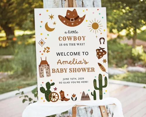 Miniatura 9 de Plantilla de letrero de bienvenida de baby shower de safari bohemio, letrero de baby shower de animales de selva editable, letrero de bienvenida