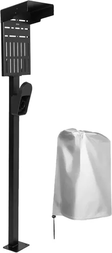 VIVO Soporte de carga EV para exteriores, capucha de protección contra el clima, pedestal para estación de carga, montado en el suelo, para todo