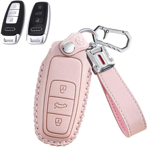 Miniatura 8 de SANRILY Funda de piel de vaca para llavero Audi, Beige