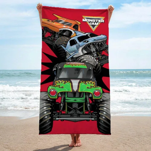 Miniatura 3 de Jay Franco Toallas de algodón para piscina y playa, súper suaves y absorbentes, resistentes a la decoloración, medidas 28 x 58 pulgadas, Monster Jam