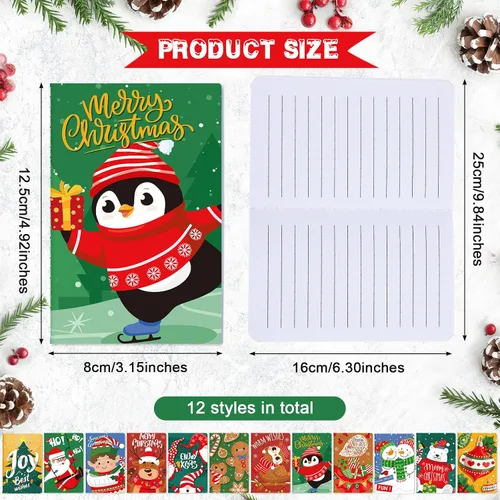 Miniatura 2 de Faccito 48 piezas blocs de notas navideños mini cuadernos blocs de notas de vacaciones al por mayor 12 diseños pequeños blocs de notas de tema