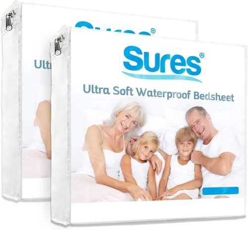 Miniatura 11 de Sures Protector de colchón impermeable – Sábana bajera lavable a máquina – Funda de cama sin vinilo – para niños, adultos y ancianos