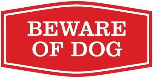 Miniatura 40 de All Quality Fancy Beware of Dog Letrero Material duradero Señales de seguridad para el hogar Fácil de instalar (negro/oro), mediano, 1 paquete