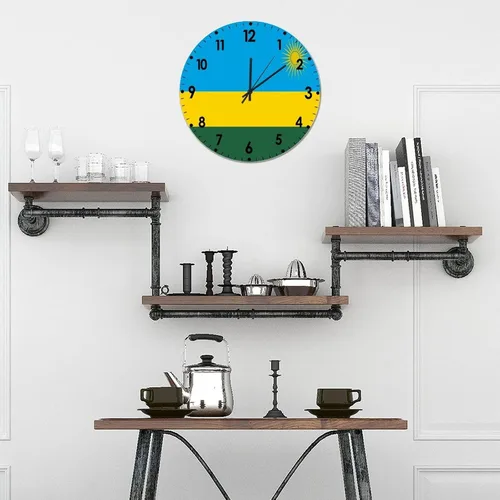 Miniatura 573 de Cheyan Reloj de pared con bandera de Canadá de 12 pulgadas, silencioso, sin tictac, de PVC, funciona con pilas, reloj redondo decorativo, regalo