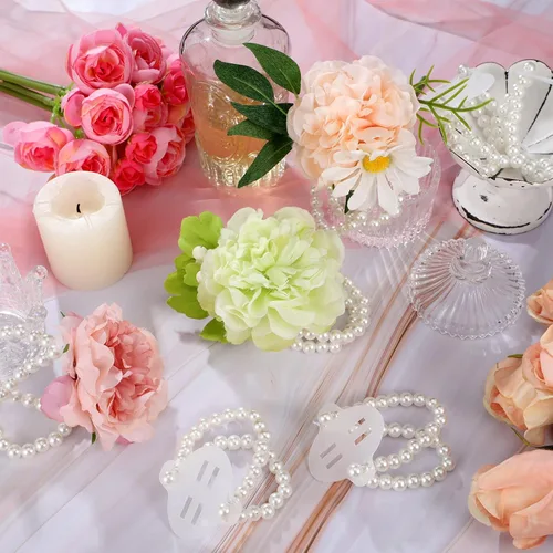 Miniatura 6 de Waydress Pulsera de pulsera elástica de perlas para boda, ramillete de perlas, pulsera elástica de perlas para boda