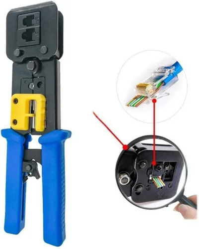 Miniatura 8 de Herramienta de crimpado de paso, herramienta de crimpado Yangoutool RJ45 y crimpadora de paso para conector RJ45/RJ12 de paso regular y final