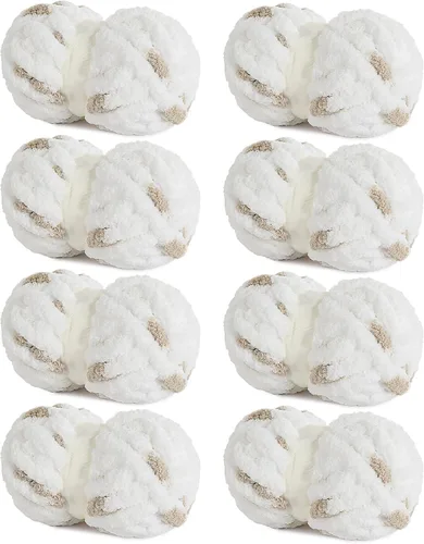 HOMBYS Hilo de Chenille Grueso para Tejer a Mano, Hilo Grueso de Felpa Esponjosa para Tejer con los Brazos, Hilo Gigante Súper Voluminoso, Hilo