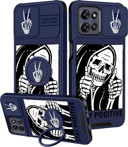 Miniatura 40 de Funermei Funda para Moto G Play 4G 2024 – Funda para teléfono para mujeres y niñas, diseño único de gato y libros, diseño único con funda