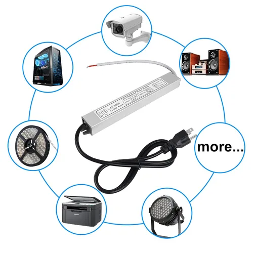 Miniatura 7 de inShareplus fuente de poder LED, 24V 40W IP67 impermeable para exteriores, transformador de bajo voltaje de CA 90-140V a CC 24V 1.7A, adaptador