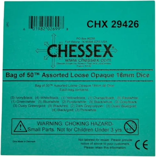 Miniatura 2 de Chessex d6Bag16mmOP w/pips (50)