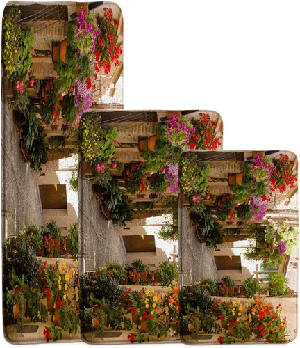 Miniatura 15 de GCTNBJL Tapete de baño con diseño floral de hojas verdes, flores rosas, bohemio, botánico, tropical, hojas bohemias, plantas, naturaleza, negro