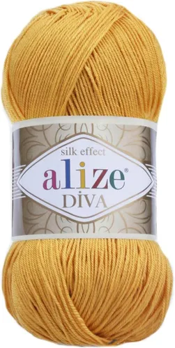Miniatura 5 de Alize Diva Silk Effect 100% hilo acrílico de microfibra, 1 madejas de bola de 3.53 oz 383yds color (1 - crema)