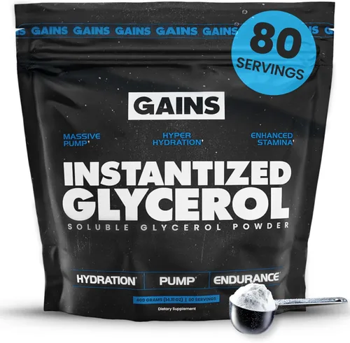 Ganancias en polvo de glicerol instantáneo a granel, fórmula preentrenamiento para recuperación muscular, soporte de bomba e hidratación, suplemento