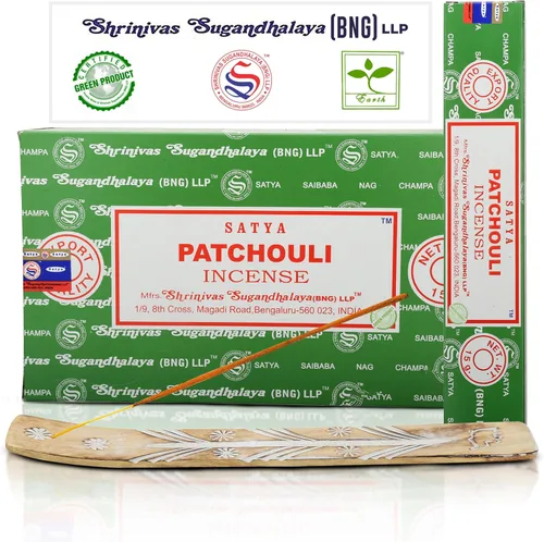 Miniatura 12 de Varillas de incienso Satya Champa, Paquete de 15gmx12 de inciensos Satya Bng con paquete de soporte de incienso Raajsee, Incienso natural Satya Nag