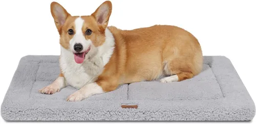Cama para perros medianos y pequeños, reversible y lavable, antideslizante, tapete para mascotas, forro polar suave y espuma de alta densidad, para