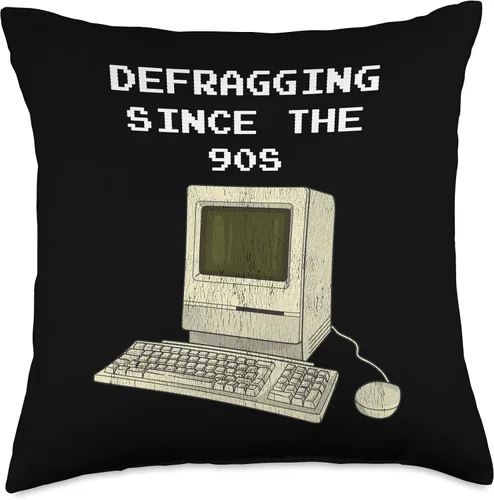 Miniatura 5 de 90s Nostalgia Apparel 90s Nostalgia Defragging - Almohada retro para computadora, 16 x 16 pulgadas, multicolor