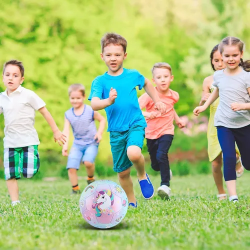 Miniatura 5 de HyDren Balón de fútbol para niños, tamaño 3 con inflador, oficial de dibujos animados, duradero, deportes al aire libre, interiores, juego