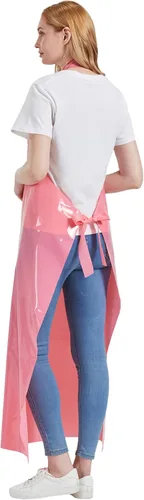 Miniatura 3 de Nanxson Delantal impermeable de TPU Delantal de trabajo industrial ligero con hebilla ajustable delantales de carnicero para lavavajillas CF3148 Rosa