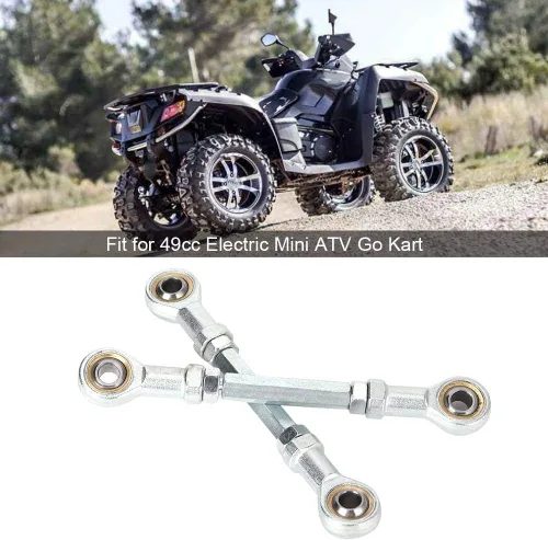 Miniatura 6 de Juego de 2 piezas de dirección y suspensión de 5.906 in, 6.693 in y 0.315 in, kit de barra de dirección de rótula ATV Kart, compatible con mini kart